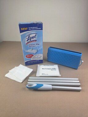NEW- Lysol Clean Flip Sweeper Mop Baseboard Starter Kit Discontinued 2010